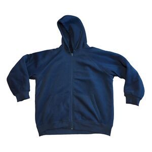 St. John's Bay Unisex Navy Blue Fleece Jacket w/ Hoodie Size XXL Zip Up Closure
